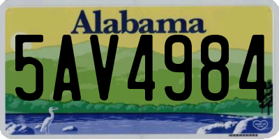 AL license plate 5AV4984