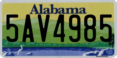 AL license plate 5AV4985