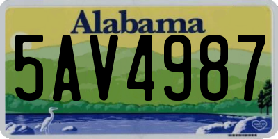 AL license plate 5AV4987