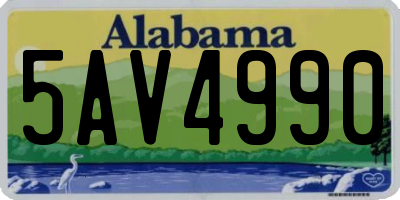 AL license plate 5AV4990