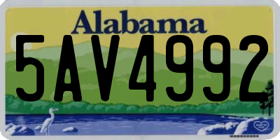 AL license plate 5AV4992