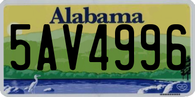 AL license plate 5AV4996