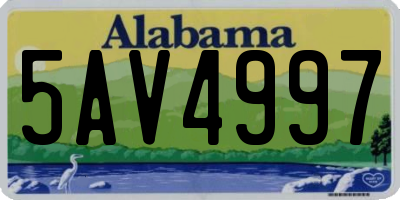 AL license plate 5AV4997
