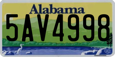 AL license plate 5AV4998