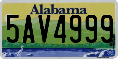 AL license plate 5AV4999
