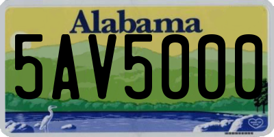 AL license plate 5AV5000