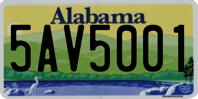 AL license plate 5AV5001