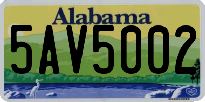 AL license plate 5AV5002