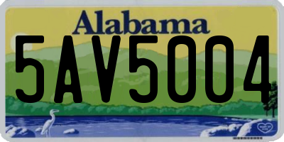AL license plate 5AV5004