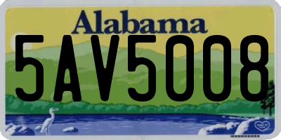AL license plate 5AV5008