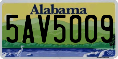 AL license plate 5AV5009