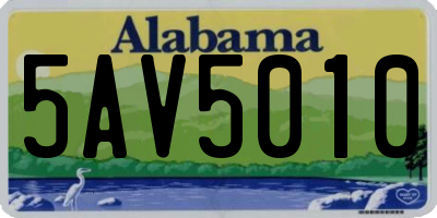 AL license plate 5AV5010