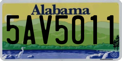 AL license plate 5AV5011