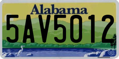 AL license plate 5AV5012