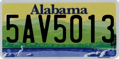 AL license plate 5AV5013