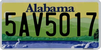 AL license plate 5AV5017