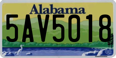 AL license plate 5AV5018