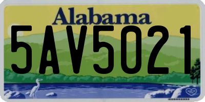 AL license plate 5AV5021