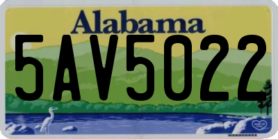 AL license plate 5AV5022