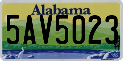 AL license plate 5AV5023