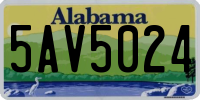 AL license plate 5AV5024