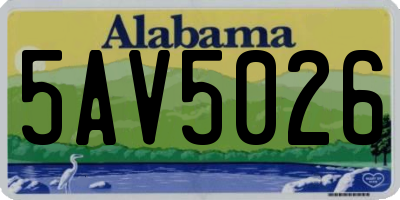 AL license plate 5AV5026