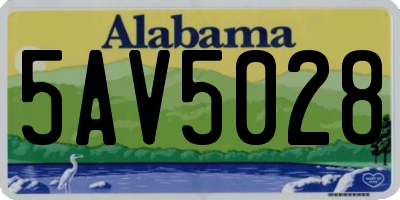 AL license plate 5AV5028