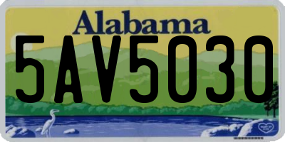 AL license plate 5AV5030
