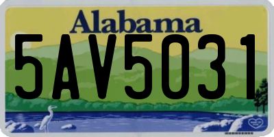 AL license plate 5AV5031