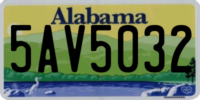 AL license plate 5AV5032