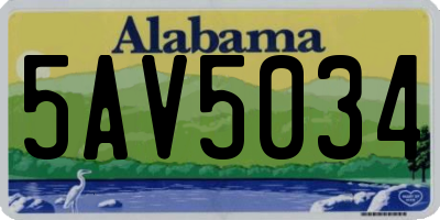 AL license plate 5AV5034