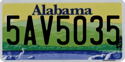 AL license plate 5AV5035