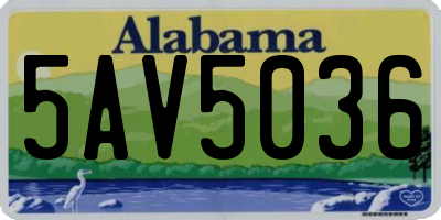 AL license plate 5AV5036