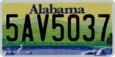 AL license plate 5AV5037