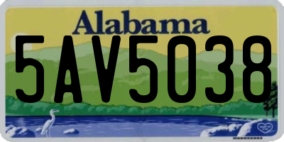 AL license plate 5AV5038