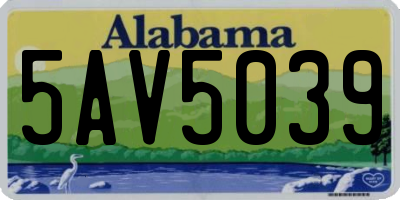 AL license plate 5AV5039