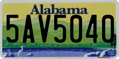 AL license plate 5AV5040