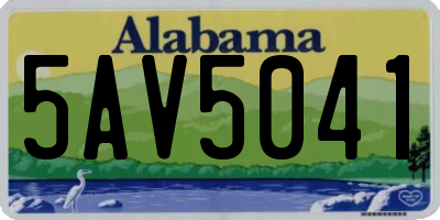 AL license plate 5AV5041