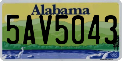 AL license plate 5AV5043