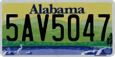 AL license plate 5AV5047