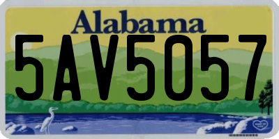 AL license plate 5AV5057