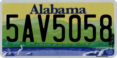 AL license plate 5AV5058