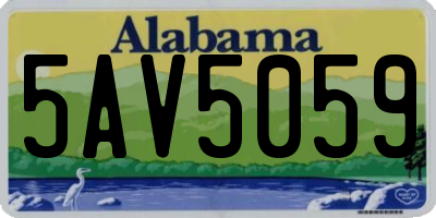 AL license plate 5AV5059