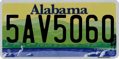 AL license plate 5AV5060