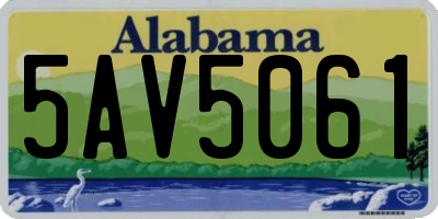 AL license plate 5AV5061