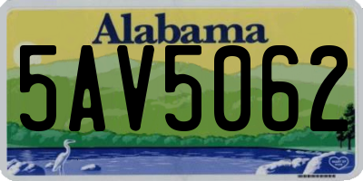 AL license plate 5AV5062