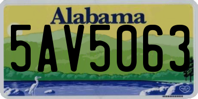 AL license plate 5AV5063