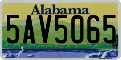 AL license plate 5AV5065