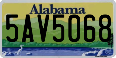 AL license plate 5AV5068