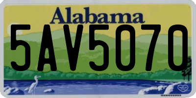 AL license plate 5AV5070